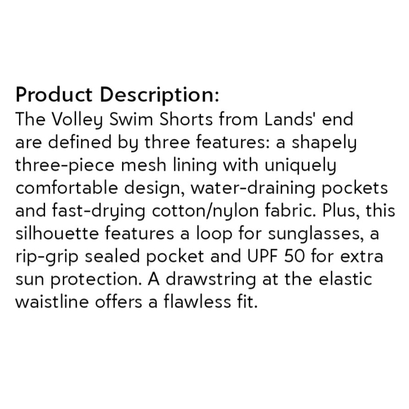 LANDS' END | Volley striped seersucker mesh lined swim shorts - Picture 8 of 8